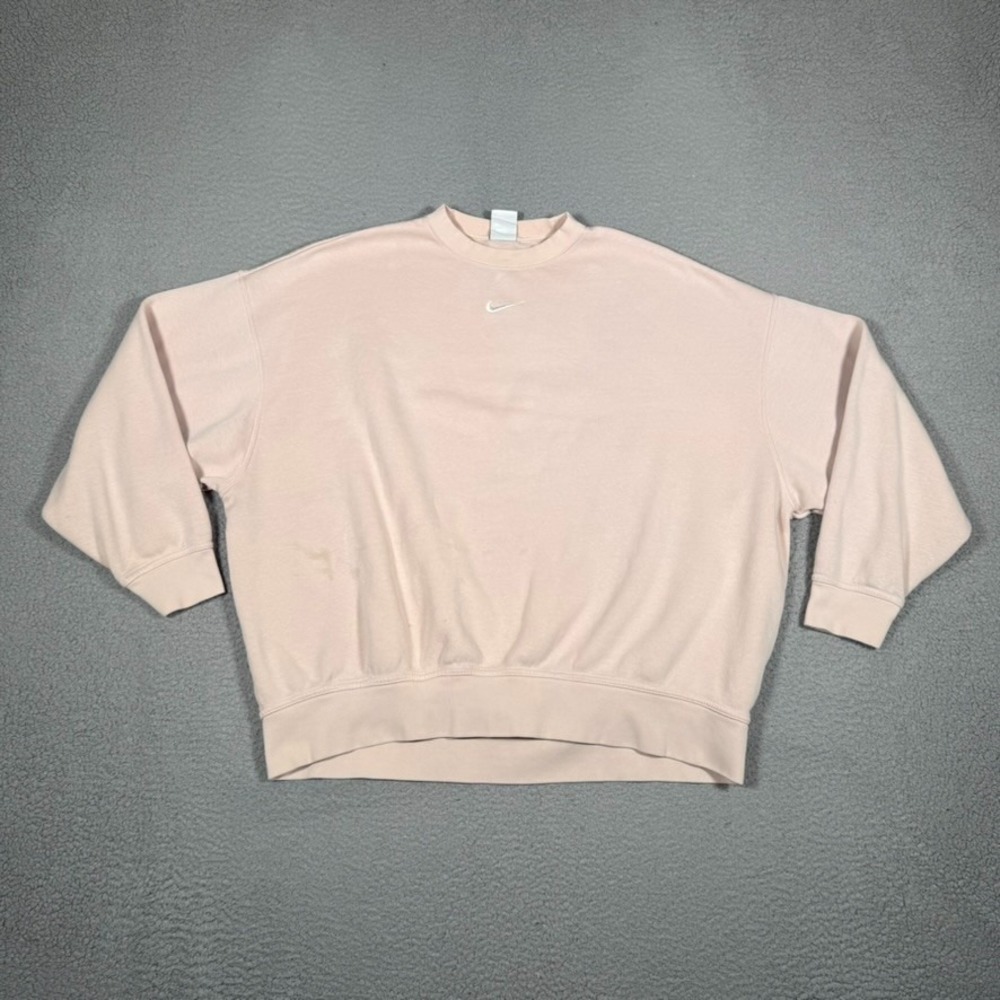 Nike Sweater Womes Small Beige Phoenix Fleece Oversized Center Swoosh Sweatshirt